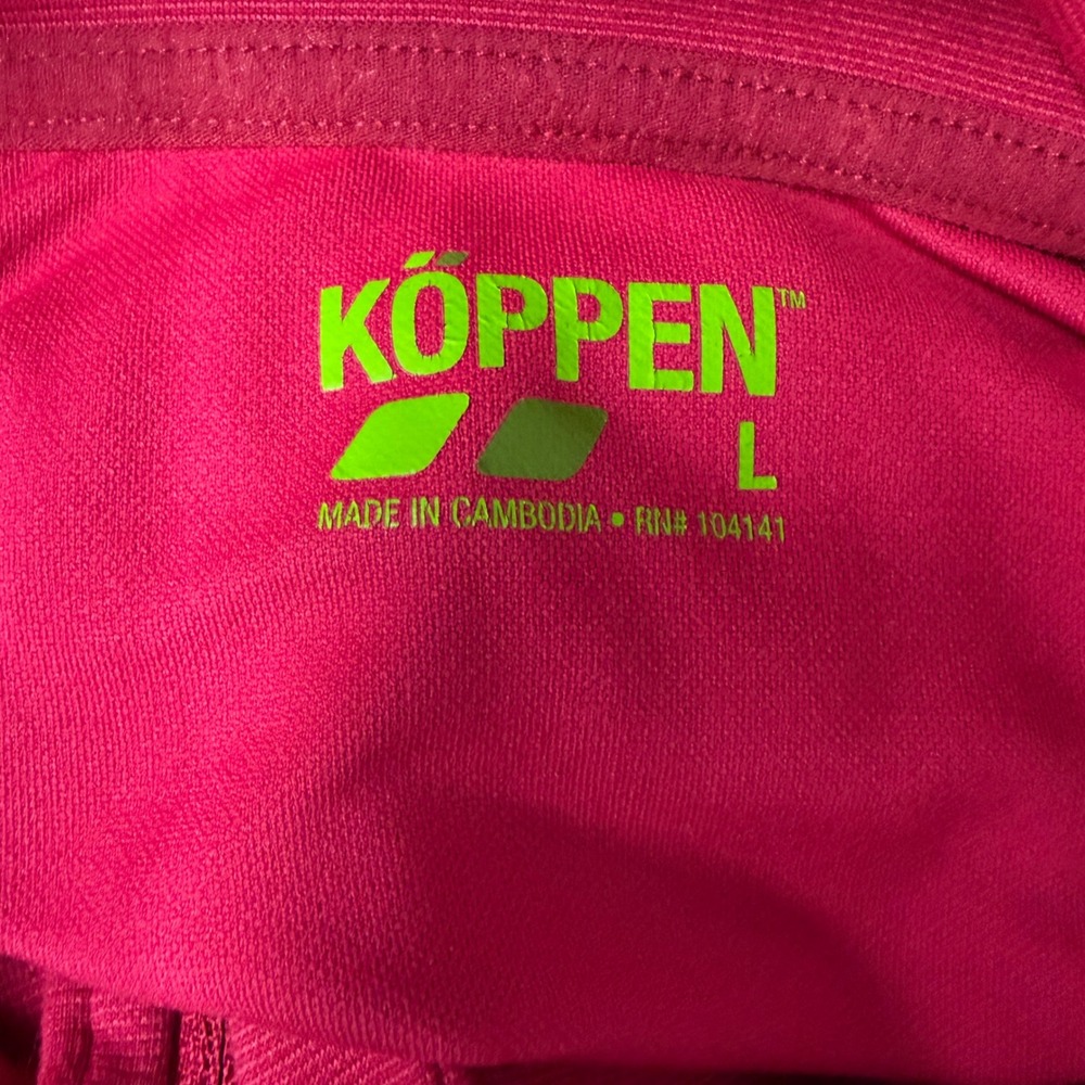 Koppen Womens Quarter Zip Performance Pullover Pink Long Sleeve Top WOA1022 L - Picture 5 of 6